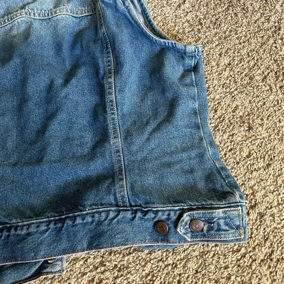 Vintage Levi Strauss Signature Blue Denim Vest Women's Size Medium Button Up - Picture 5 of 6
